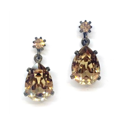 Alice Swarovski Crystal Bridesmaid Earring - Rich Gold